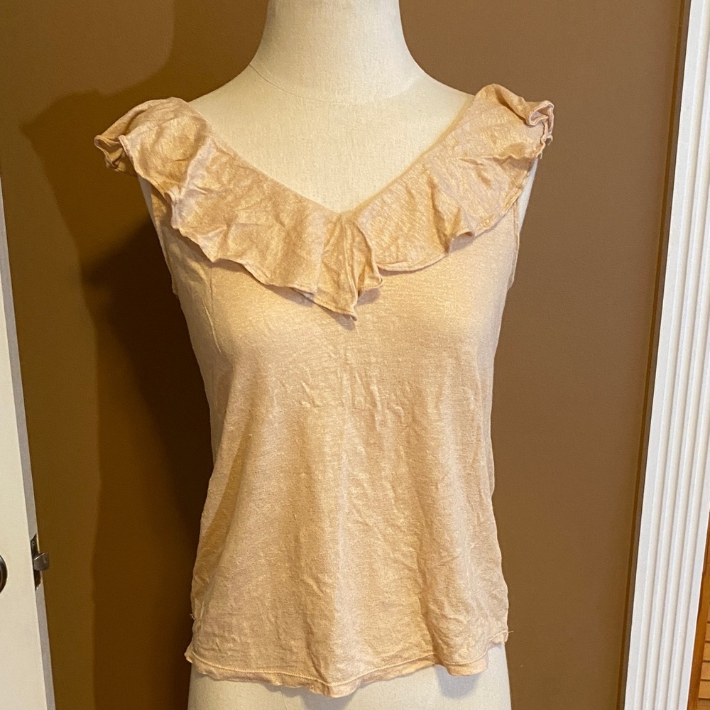 Lilly Pulitzer Gold Metallic  Ruffled Top